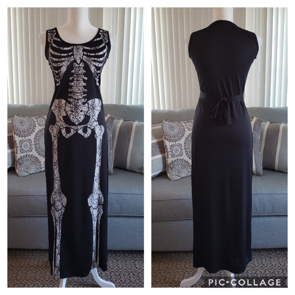 Skeleton maxi dress/halloween costume